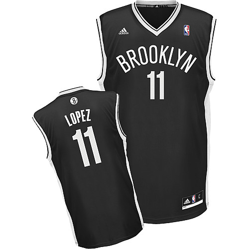  NBA Brooklyn Nets 11 Brook Lopez New Revolution 30 Swingman Road Black Jersey